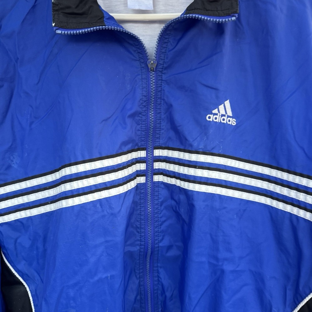 Size XL - vtg adidas mens Warm up jacket three stripe Vguc - Picture 4 of 6